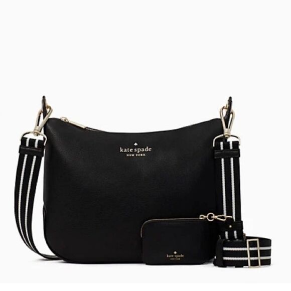 Kate Spade Rosie Crossbody Bag with Coin Purse Black Pebbled Leather - Picture 7 of 7